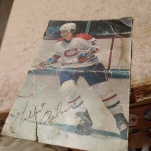 GILBERT DELORME, 1982 MONTREAL CANADIENS STEINBERG POSTCARD VINTAGE